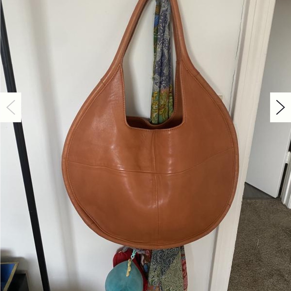 Anthropologie Tan Leather Tote Bag